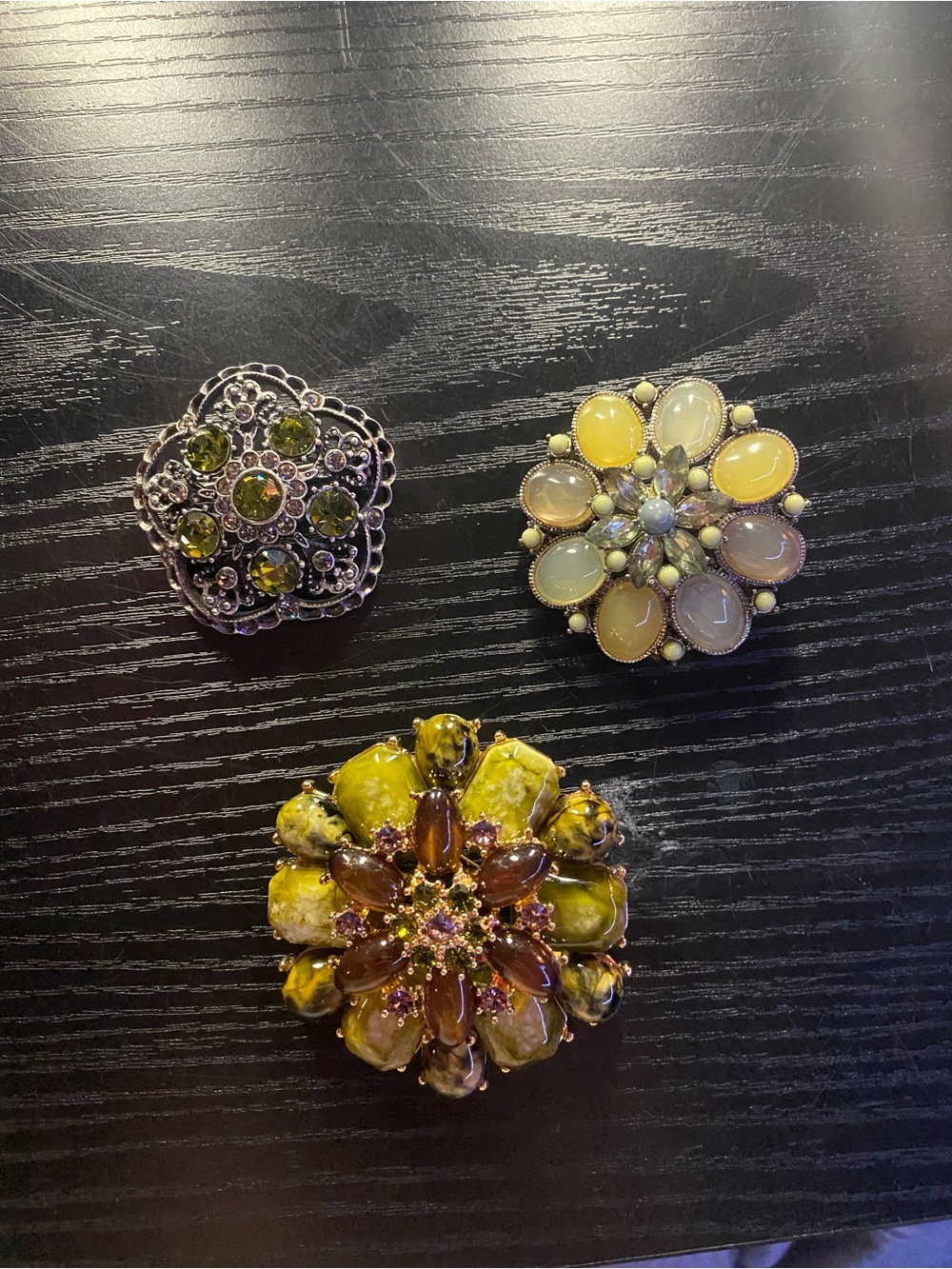 VINTAGE Floral Cluster Brooch BUNDLE OF 3